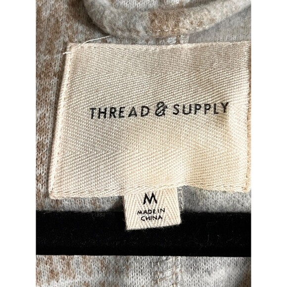 Thread & Supply Shacket Woman's M Plaid Poly Fleece Button Up Jacket Coat - Picture 4 of 5